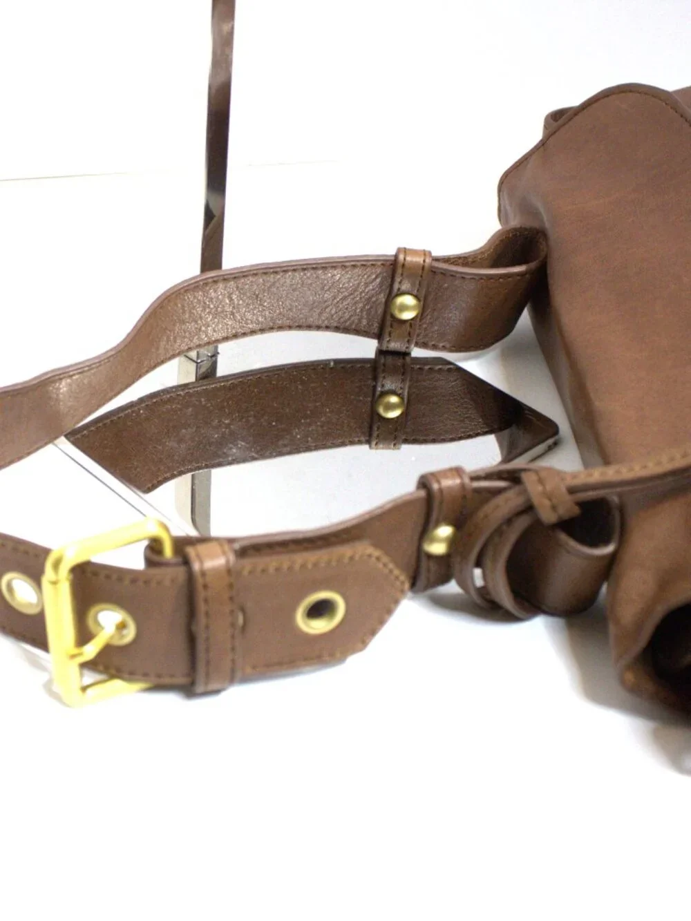 Mark&James Badgley Mischka Raffia and Leather Shoulder Bag with Gold Hardware
